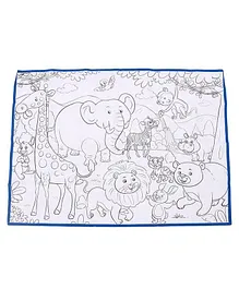 Krocie Toys My First Colouring Mat Jungle With Sketch Pens Multicolor - 13 Pieces