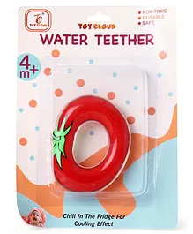 Toy Cloud Tomato Shape Natural Silicon Teether - Red