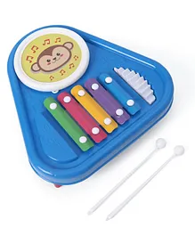 Prime Drum & Xylophone 3 in 1 Band Set Monkey Print - Blue