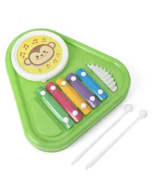 Prime Drum & Xylophone 3 in 1 Band Set Monkey Print - Green