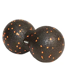 USI Universal The Unbeatable MDB Massage Dual Ball Roller With Double Trigger Point High Density Epp Foam Black Orange Dots & Textured Surface