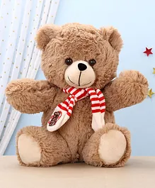 Edu Kids Toys Teddy Bear Soft Toy With Scarf Brown - Height 30 cm