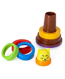 Fair Animal Cat Face Rock And Stack Toy Multicolour - 7 Pieces