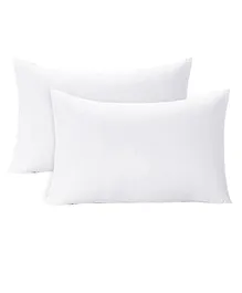 Divine Casa Solid Dyed Microfiber Polyester Pillow Filler Set Of 2 - White