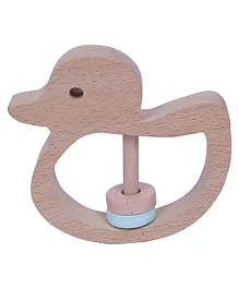 The Little Boo Wooden Duck Rattle - Brown 
