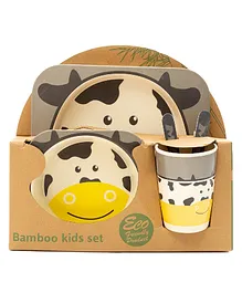 Ez Life Kids Meal Set Moo Moo Cow Pack of 5 - Grey Yellow