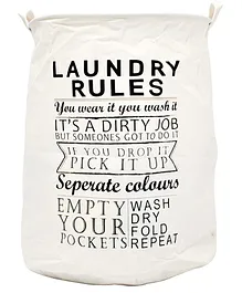 EZ Life Laundry Rules Black & White Laundry Basket