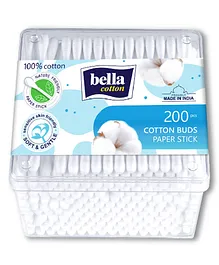 Bella Cotton Buds Box Paper Stick - 200 Pieces