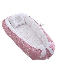 SYGA New Born Baby Nest Portable Reversible Sleeping Bed Foldable Sleeping Toddler Cotton Baby Mattress Pillow - Pink