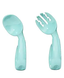 SYGA Infant Baby Fork And Spoon Set Anti-Choke Self Feeding Accessories Pack of 2 -  Blue