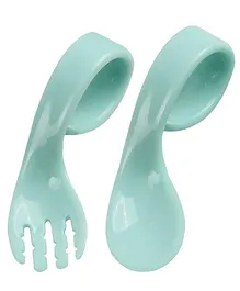 SYGA Infant Baby Fork And Spoon Set Anti-Choke Self Feeding Accessories -  Blue