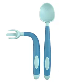 SYGA Infant Baby Fork And Spoon Set Anti-Choke Self Feeding Accessories Pack of 2 -  Blue