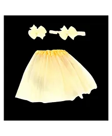 SYGA New Born Baby Girl Photography One Tutu Skirt With Two Flower Headband Skirt Baby Girl Shower Suit - Beige