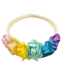 SYGA Baby Girls Soft Nylon Ribbon Flower Headband - Rainbow