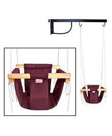 VParents Roller swing for Kids with hanging metal rod for Indoor Outdoor - Purple