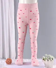 Mustang Footed Tights Flower Design - Pink