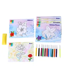 Toyenjoy Colour And Wipe Flowers Flash Cards - 24 Cards