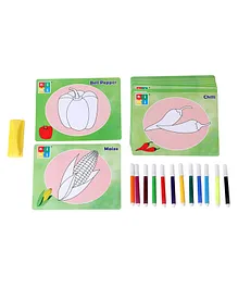 Toyenjoy Colour And Wipe Vegetables Flash Cards - 24 Cards
