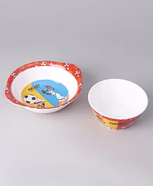 Disney Mickey Mouse And Friends 2 Pieces Bowl With Handle And Cone Bowl Set - Multicolour 