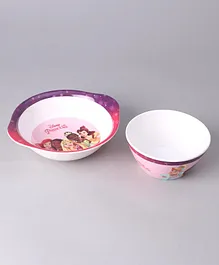 Disney Princess Big & Small Cone Bowls Pink Purple Pack Of 2 - 350 ml 300 ml