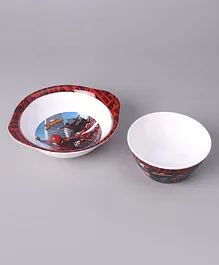 Marvel Big & Small Spiderman Cone Bowls Red Black Pack Of 2 - 350 & 300 ml