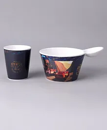 Disney Pixar Cars Fries Dip Bowl and Glass Multicolour - 550 & 250 ml