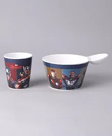 Marvel Fries Dip Bowl And Glass Set Multicolour  - 550 ml & 250 ml