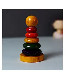 Toy Trunk Wooden Ring Stacker Multicolor - 7 Pieces