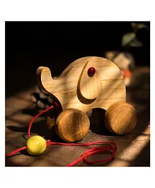 Toy Trunk Pull Along Ellie The Elephant - Light Brown
