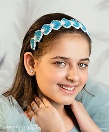 Hair Drama Co.x Disney Princess Bead Embellished Thread Work Oyster Detailed Hair Band - Blue