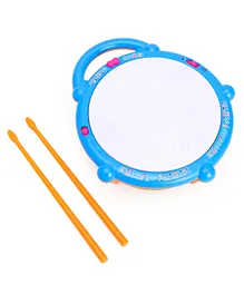 ToyMark Musical Drum with Stick & Flashing Lights -Blue and Orange
