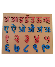 Gyanotoy Hindi Vowels & Number Board Multicolour - 24 Pieces