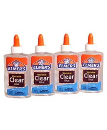Elmers Washable Clear Glue Bottles Pack of 4 - 588 ml