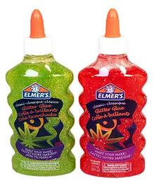 Elmer's Glitter Glue Bottles Green & Red Pack of 2 - 360 ml