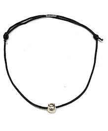 DARSHRAJ Jewels 925 Sterling Silver Moving Ball Thread Anklet Bracelet - Black Silver