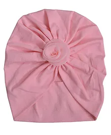 BABY Charm Flower Applique Gathered Cap - Pink