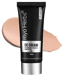 Riyo Herbs CC Cream Fair Contains SPF With UVA UVB Rays Non-Sticky Formula for Even Tone Skin - 35 gm