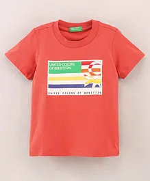 UCB Half Sleeves T-Shirt Brand Print - Rust