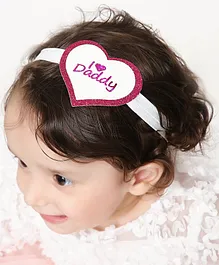 Aye Candy Heart Design I Love Daddy Glitter Finish Headband  - Pink
