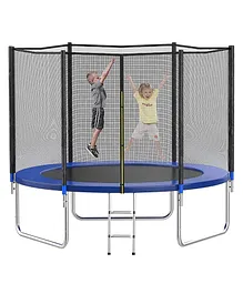 REZNOR Heavy Duty Jumping Mat Indoor/Outdoor Trampoline with Enclosure Net and Spring Cover Padding - Blue