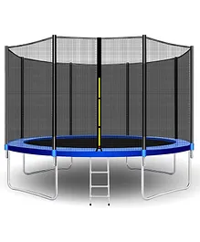 Reznor 12 Feet Heavy Duty Jumping Mat Indoor Outdoor Trampoline With Enclosure Net & Spring Cover Padding For Kids