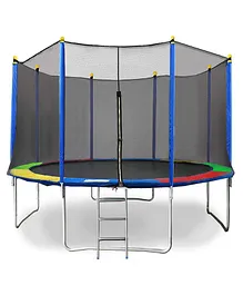 Reznor Heavy Duty Jumping Mat Indoor Outdoor Trampoline With Enclosure Net & Spring Cover Padding For Kids- 10 Feet