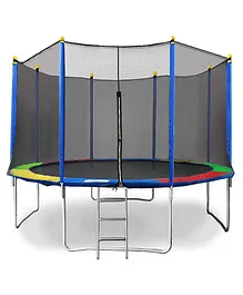 Reznor Heavy Duty Jumping Mat Indoor Outdoor Trampoline With Enclosure Net & Spring Cover Padding For Kids- 12 Feet