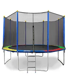 Reznor Heavy Duty Jumping Mat Indoor Outdoor Trampoline With Enclosure Net & Spring Cover Padding For Kids- 14 Feet