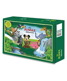 Elecart Jungle Adventure Board Game with Drawing Book & Crayons - Multicolor