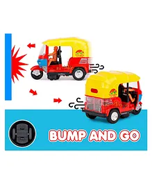AKN TOYS Pullback Bump & Go Toys for Kids Auto Ricksaw Tricycle with Lights & Music Sound - Colour May Vary