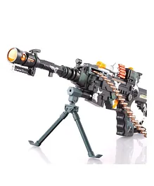 AKN TOYS Rapid fire Machine Combat 3 Toy Gun with Powerful Vibration System and Lights for Kids - Multicolour
