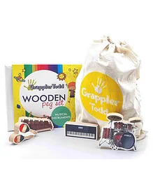 Grappler Todd Wooden Musical Instruments Peg Set - Multicolour