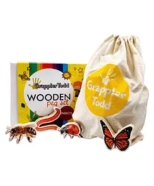 Grappler Todd Wooden Insects Peg Set - Multicolor