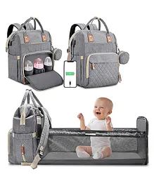 Toyshine Diaper Bag with Changing Station USB Charging Port - Grey